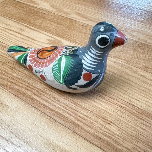 Handmade Other - Rare 1950s Vintage Hand Painted Tonala Mexican Pottery Bird Folk Art